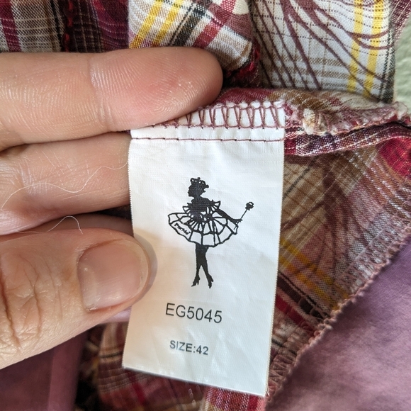 Per Me Anthro Plaid Floral Sequin Silk Blend Mini Dress Size L - Picture 9 of 10